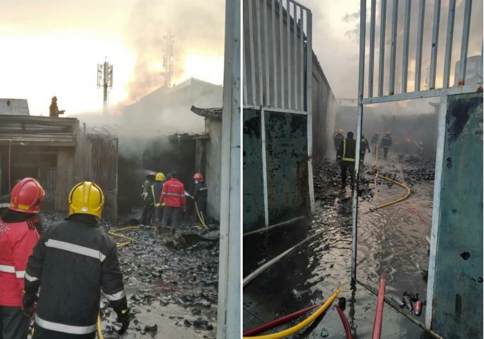 آتش‌سوزی انبار MDF خاموش شد +ویدئو و تصاویر