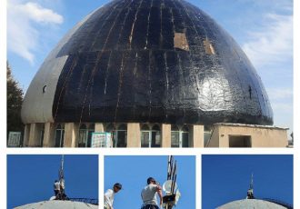 پیشرفت فیزیکی ۷۰ درصدی مرمت گنبد مسجد باغ رضوان اورمیه